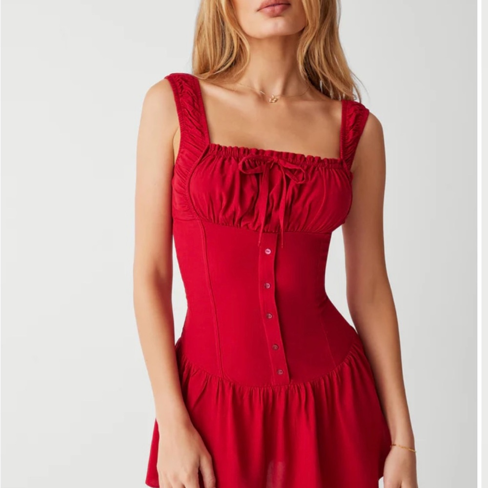 Frankie's Bikinis Red Rayon Dress